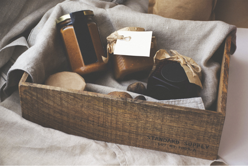 Subscription box with jars of jam