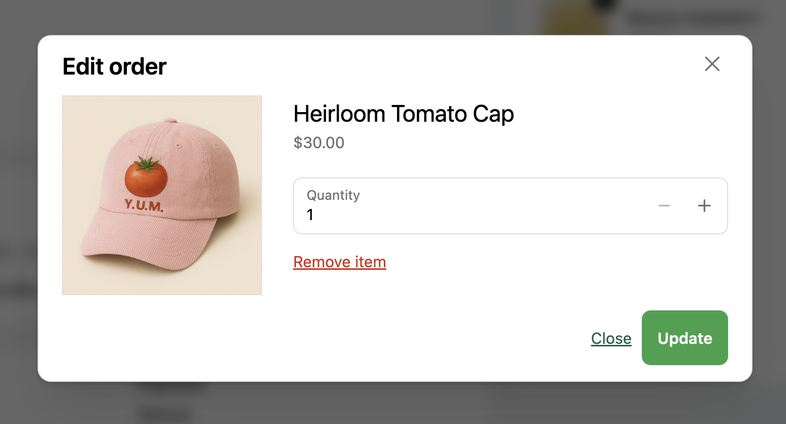 Change item quantity