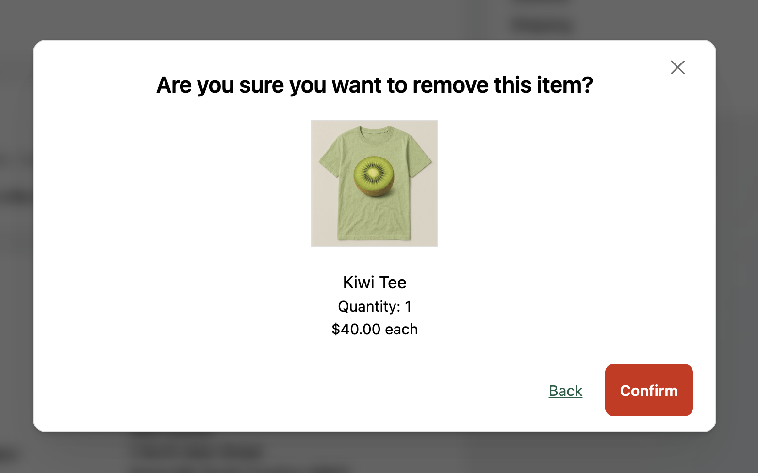 Remove items from order